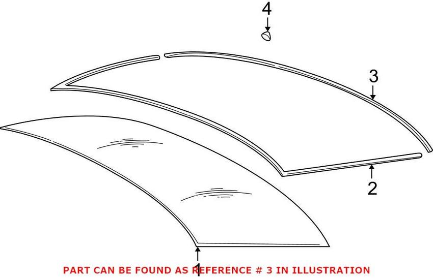 BMW Windshield Seal - Rear Lower 51317115413